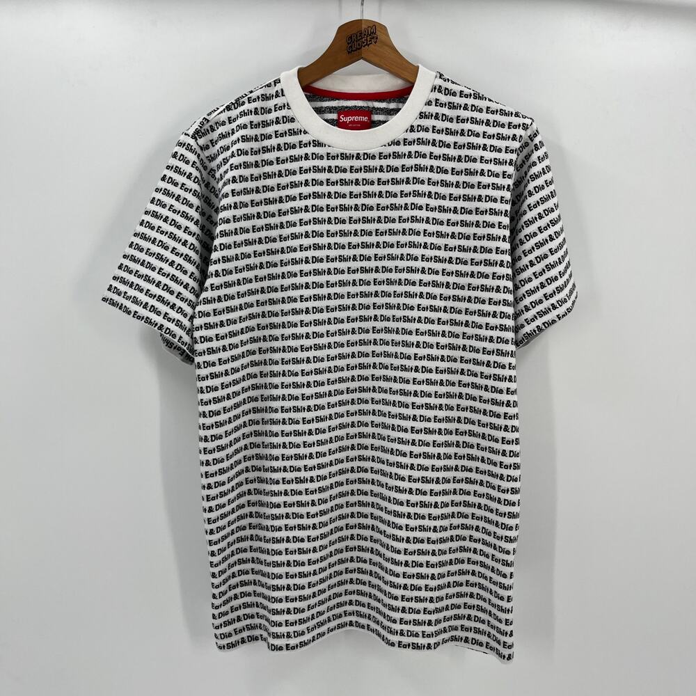 FW14 2014 Supreme NYC ESD Jacquard All Over Top Tee in White M